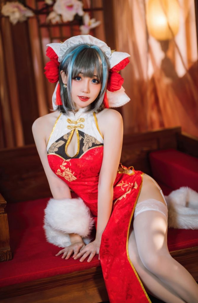 图片[1]-焖焖碳 NO.046 碧蓝航线-柴郡新春旗袍[29P-180MB]-喵咪社