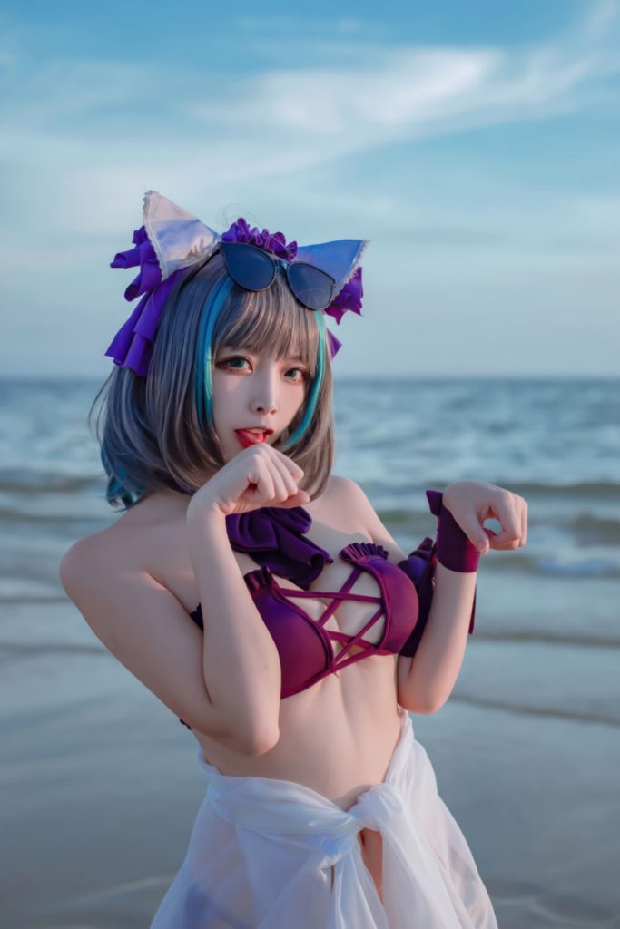 图片[1]-二佐Nisa – NO.202 碧蓝航线-柴郡泳装[30P-373MB]-喵咪社