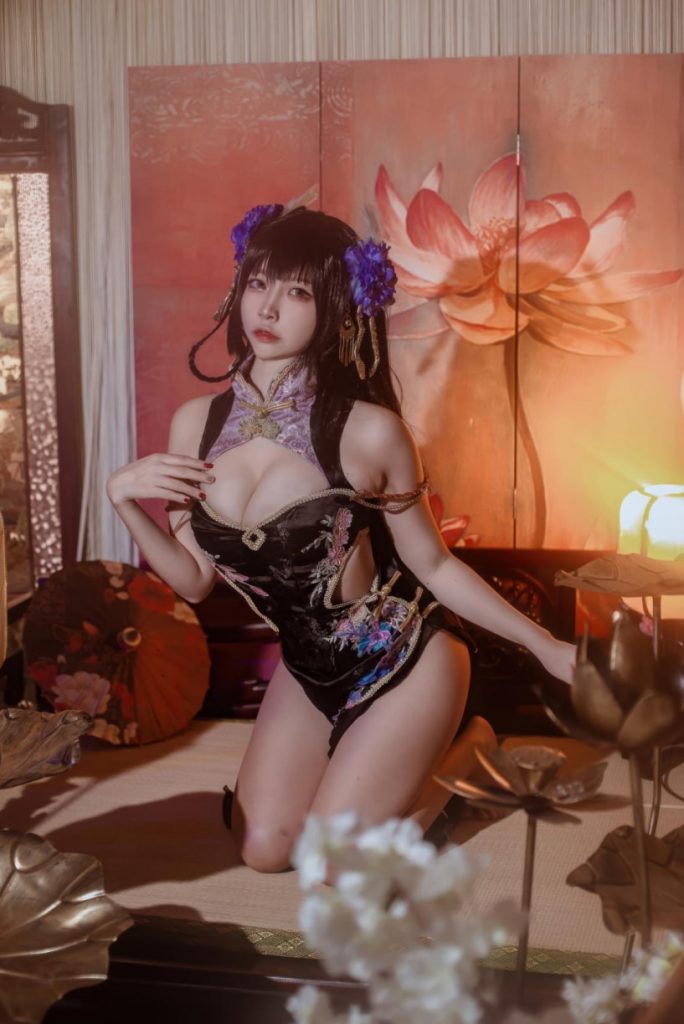 图片[1]-二佐Nisa – NO.203 碧蓝航线-比叡鲟旗袍[24P-388MB]-喵咪社