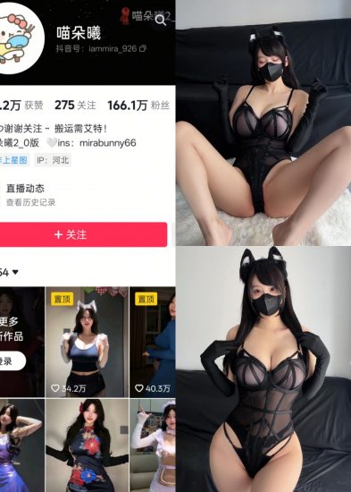 【抖音反差】盐汽喵-束身蕾丝小猫[31P]-喵咪社